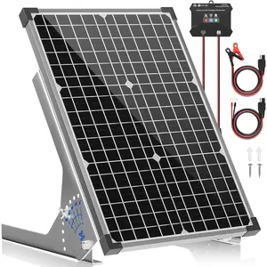 30W Solar Panel Kit, 12v Solar  Trickle Charger Maintainer + 10A MPPT Charge Controller + Adjustable Mount Bracket, Solar Panel  Charger for  Boat Marine RV Roof