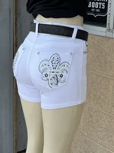 Gia Embroidered Shorts White