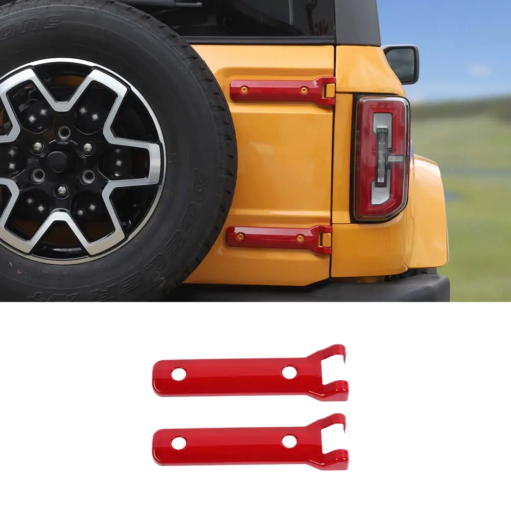 Rear Tailgate Door Hinge Cover Trim 2-Item Set for 2021+ Ford Bronco, Laser-Cut Perfect Fit, Self-Adhesive Car Door Trim Sticker, Long-Wearing DIY Exterior Decoration