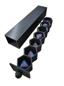 Dungeons and Dragons Sliding Dice Tray with Hexagonal Slots for Organized Gaming Dice Storage - America Edition