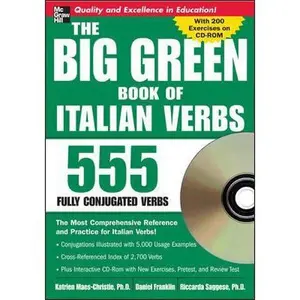 USED-The Big Green Book of Italian Verbs (Book w/CD-ROM): 555 Fully Conjugated Verbs by Katrien Maes-Christie (Paperback)