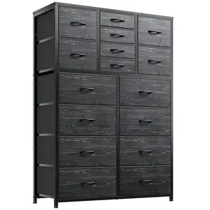 16 Drawers Dresser For Bedroom, Dressers & Chests Of Drawers With Wood Top And Metal Frame, Dresser For Bedroom, Closets, Living Room
