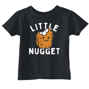 Toddler Funny T Shirts Little Nugget Sarcastic Chicken Nuggets Graphic Novelty Tee for Toddlers Funny Toddler Shirts Sarcastic Apparel for Toddler Funny Food Apparel Childrens Graphic Tees Black