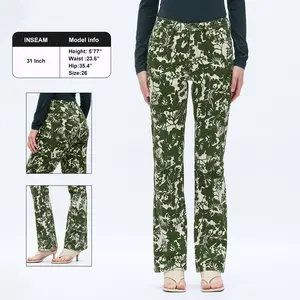 ONESO Womenswear High Waisted High Stretch Bootcut Pants Botanical Print Flare Leg Trousers Outfit #TikTokShopHolidayHaul #HolidayHaul