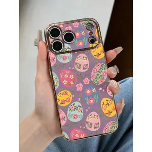 Cute Easter egg pattern printed shockproof protective phone case, compatible with iPhone 17/16/15/14/13/12/11, suitable as a holiday gift for friends, family, or yourself.