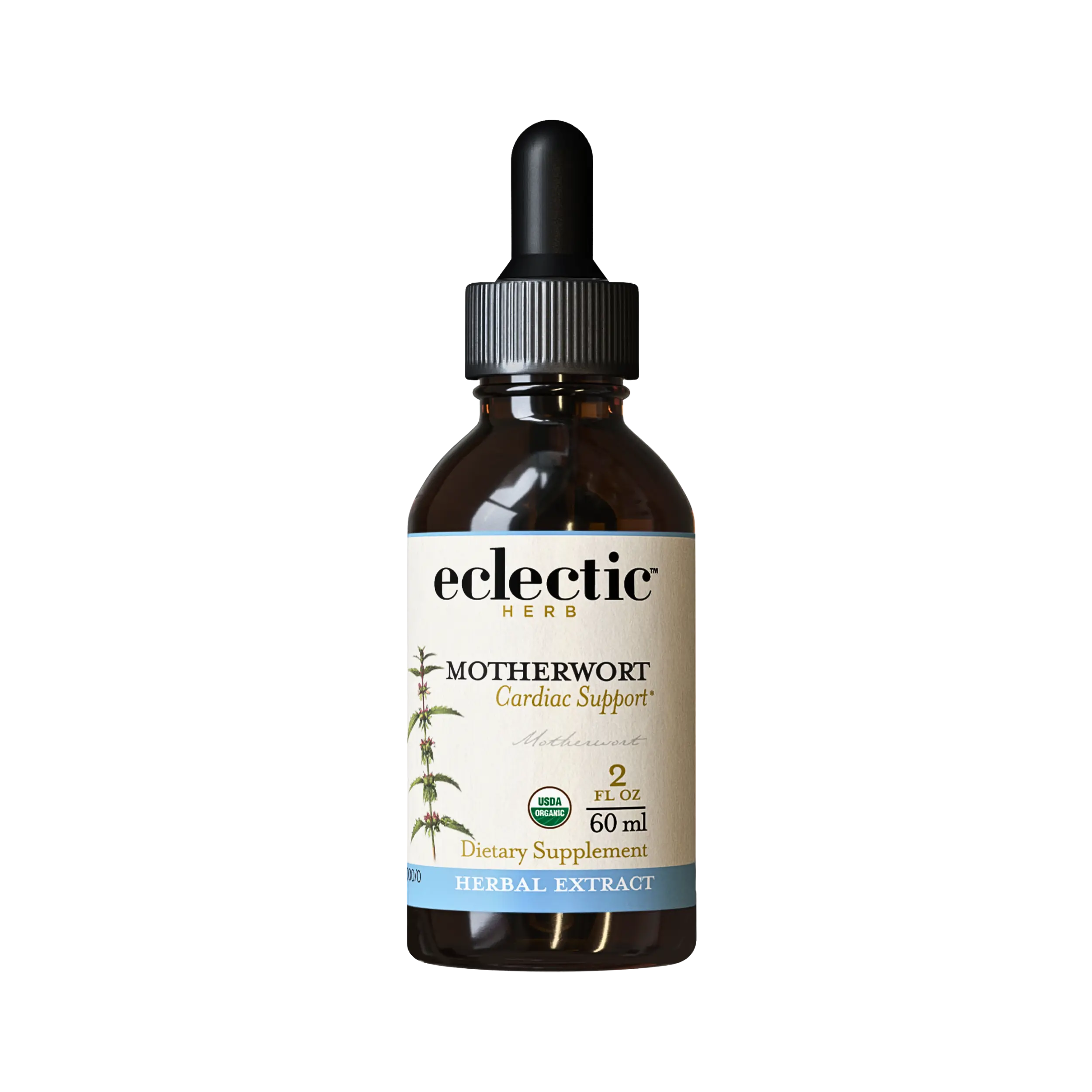 Eclectic Herb Motherwort Extract 60ml - Organic, Non-GMO, Gluten-Free, Soy-Free, Dairy-Free Healthcare Supplement for Fitness & Diet