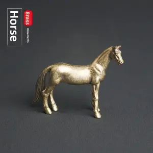 2026 Year of Horse Brass Ornament, Pure Brass Horse Figurine, Collectible Figurine, Zodiac Horse Decorative Craft Gift, Home Office Decoration, Figure Decor, Home Decor Ornaments