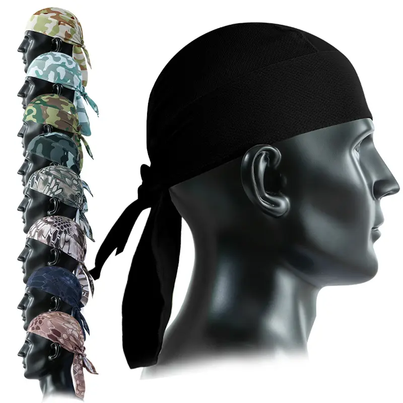 Bandanas Skull Caps for Men, Women Fashion Skull Cap Helmet Liner Cycling Hat Durags Motorcycle Bandana Sweat Wicking Do Rag Outdoor Sports Hat Adjustable Stylish Hat Multifunctional Skull Caps