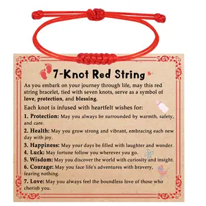 Red String Bracelet for Baby, 7-Knot Red Bracelets for Infant Girls  as  Protection Gifts for Kids, Handmade Christian Mens 7 Knots Good Luck Gifts Kabbalah Baby Braclets for Infant Girl