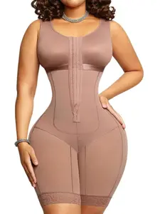1 Count Women's Solid Color Butt Lifting and Tummy Control Full Body Shaper, Fajas, Colombian Shapewear, Bodysuit with Adjustable Hooks Close, Lace Anti Slip Jumpsuit, Skin Friendly Comfortable Shapewear, Suitable for Yoga & Party & Sports
