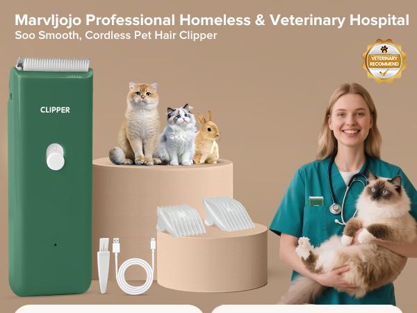 Pet Clippers for Dog Hair Grooming Low Noise, Rechargeable Cordless Cat Shaver with Ceramic Blade,Portable Pet Hair Trimmer for Matted & Long Hair