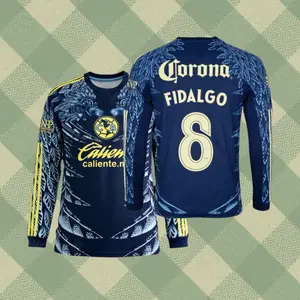 2526 Away Blue Vintage long sleeves Top No.8 Fidalgo Football Soccer Jerseys Liga Mx