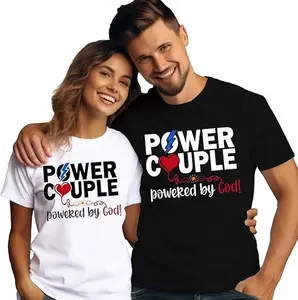Christian Couples Matching Shirt Power Couple Matching Outfits T-Shirt Pullover for Women for Men Unisex, Perfect Gift Anniversary Clothes