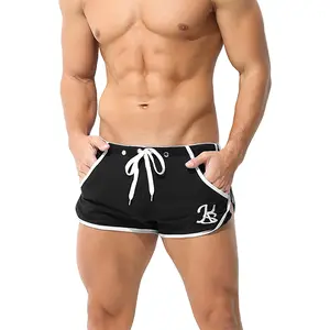 Men's Stylish Shorts - Breathable Cotton, Built-in Support | Drawstring Loose Fit for Workouts + Trendy Letter Letter Embroidery