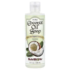 NutriBiotic Pure Coconut Oil Soap, Unscented, 8 fl oz (236 ml)