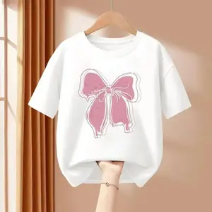 Women's Korean Style Oversized Short-Sleeve Fitted Graphic T-Shirt, Breathable Soft Thick Crewneck Fashion Top, Casual Summer Streetwear for Women's Clothes & Sports Clothing
