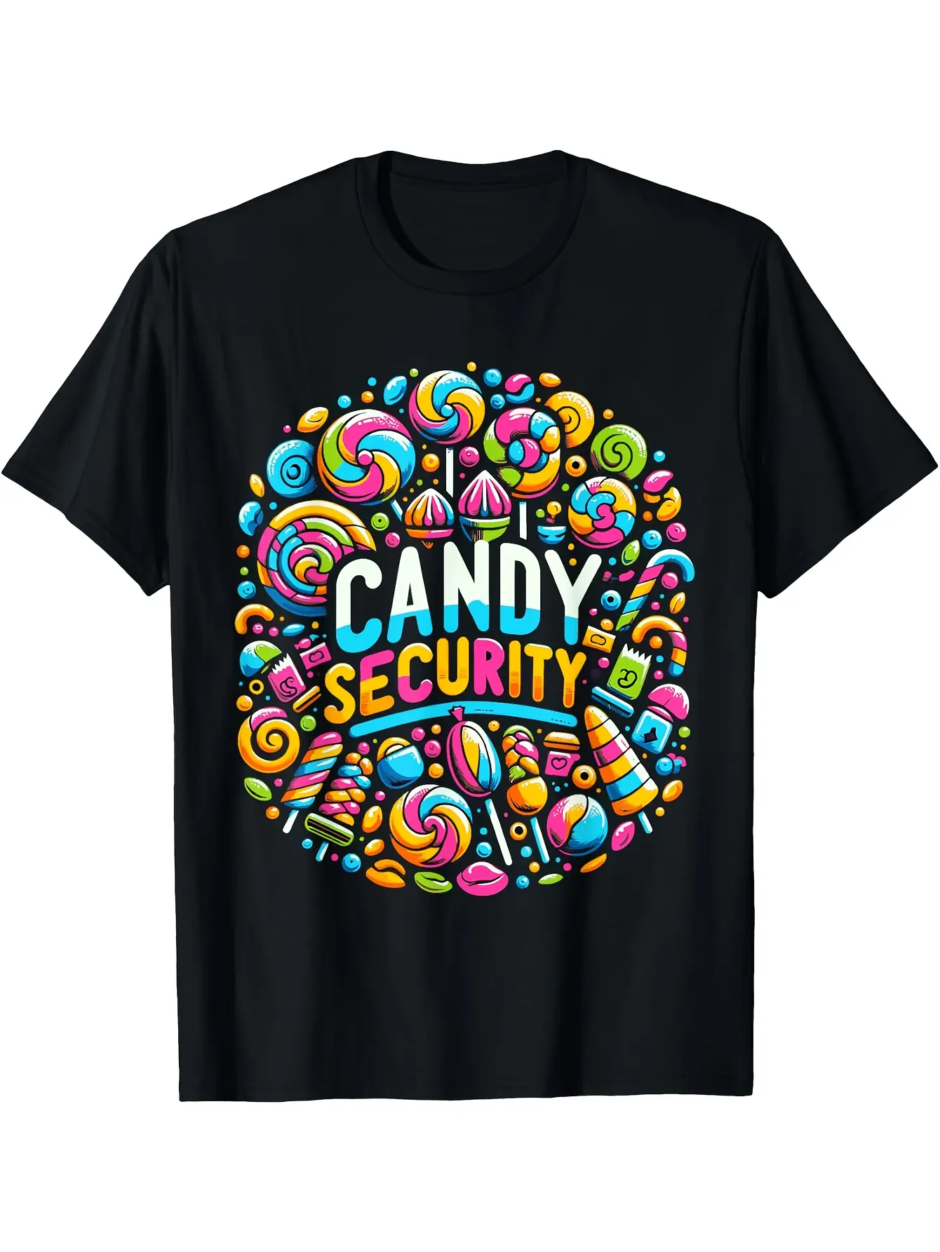 Candy Security Candy Land Costume Party T-Shirt - unisex soft cotton short sleeve t shirt, vintage graphic casual tee for men women teens, perfect birthday holiday gift for camping travel gym daily street  wear
