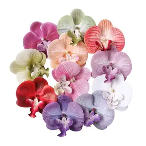3/5/10Pcs Butterfly Orchid Artificial Flowers for Home Room Decoration Wedding Bridal Accessories Headwear Hair Clips DIY Gifts