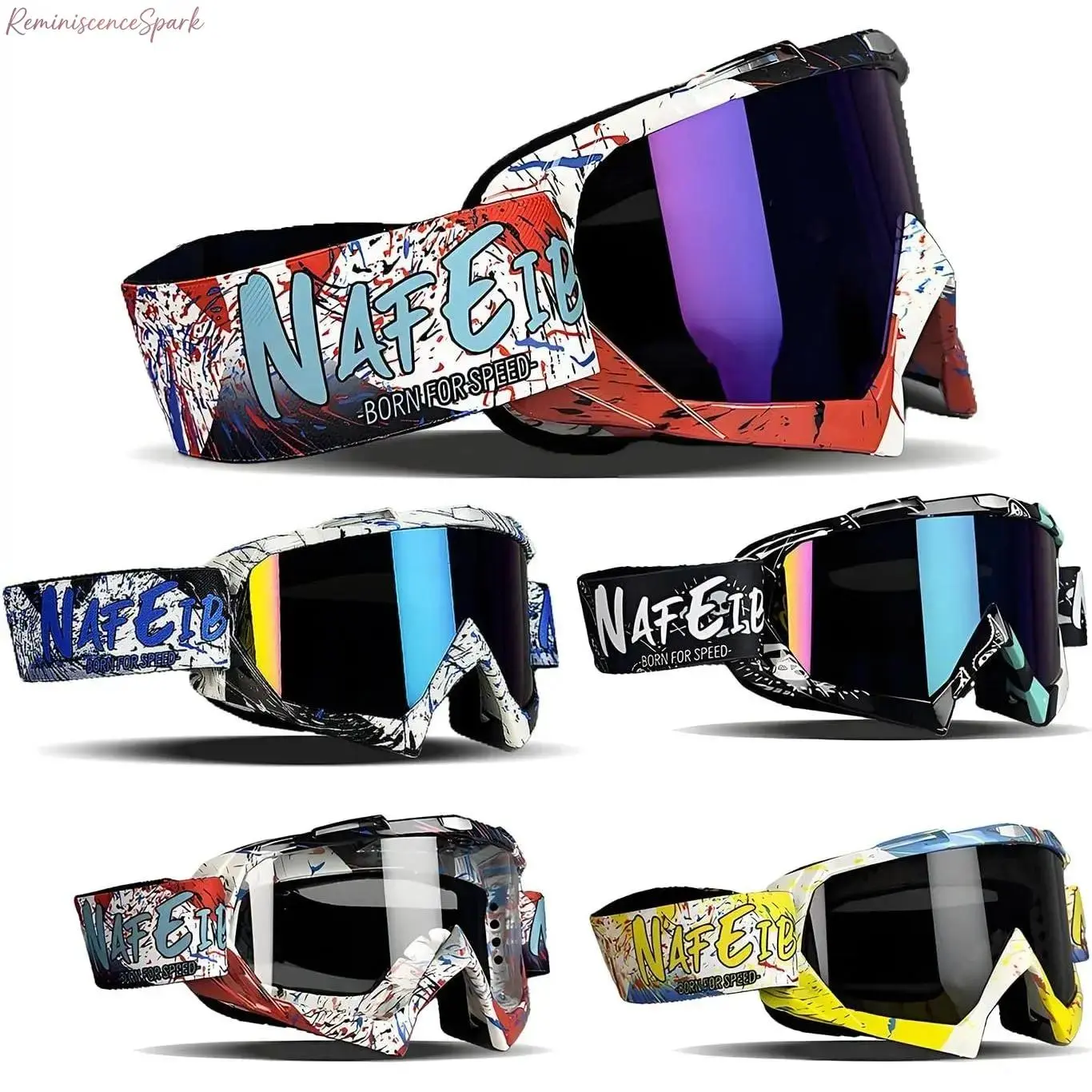 Motocross Goggles for Youth, Kids & Adults - OTG Sports Eyewear, Dustproof, Anti-Fog, UV-Protective for Offroad ATV, Dirt Bike Racing, Outdoor Riding, Adult