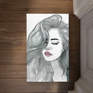 Begin Home Decor CODM213457EXNS 21 x 34 in. Beautiful Female Hair - Figurative Bohemian Door Mat - Home
