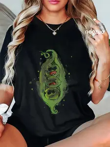 100% Cotton Unisex Three Peas in a Pod Funny T-shirt T-Shirt Casual Top