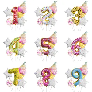 Sweet Candy and Ice-cream Balloon Kit with A Rose Gold Happy Birthday Balloon BUNDLE DIY - 5 pcs - Sweet one - First Birthday Decoration