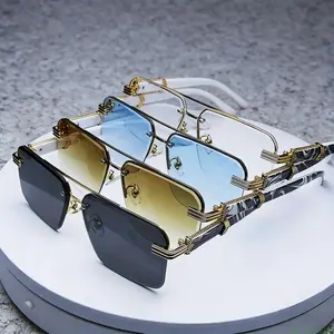 4-Pack Fashion Rimless Sunglasses for Men and Women Classic Small Square Frameless Shades with UV Protection for Travel and Everyday Wear Lightweight Comfortable Classic Square Design