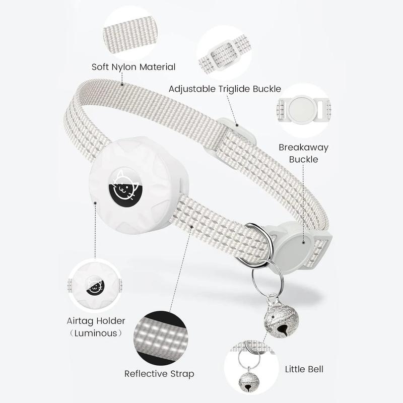 Collar (Tracker) - Apple AirTag Cat Collar,Air Tag Pet Collar with airtag Holder and Bell Reflective GPS Kitten Collar for Girl Boy Cats gatos pet accessory night safety cat collar dog chain Collar (Tracker) - Apple AirTag Cat Collar,Air Tag Pet Collar with airtag Holder and Bell Reflective GPS Kitten Collar for Girl Boy Cats gatos pet accessory night safety cat collar dog chain