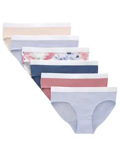Hanes Originals Girls' Underwear Hipsters, Tie Dye Print & Assorted, 6-Pack 6