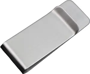 Small Men's Slim Money Clip, Stainless Steel Credit Business Card Holder, Pocket Cash Wallet, 2-Inch