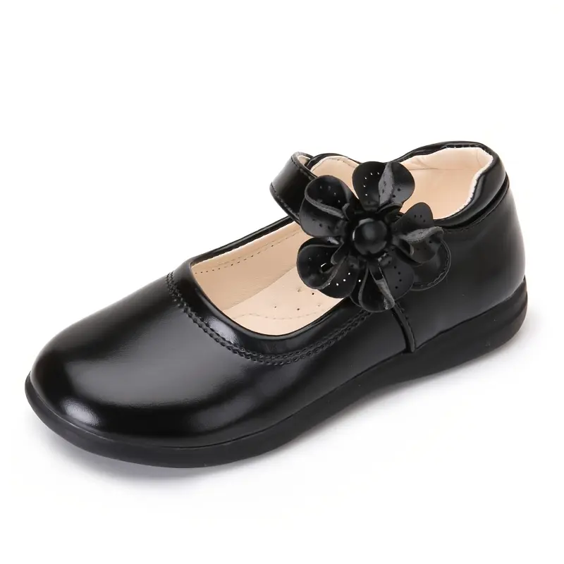 Girls' Bowknot Design Ballerina Flat Shoes - Kids' Black Soft Sole Fastener Footwear, Suitable for Daily Wear, Parties, All-Season Comfort, Bowknot Design Shoes