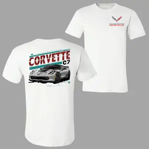 180g[100%cottonCorvette C7 T-Shirt, Classic Sports Car Graphic Tee 2 Sides with Corvette Logo and Bold Racing Design, Soft Cotton Blend Shirt, Automotive Lifestyle Apparel for Men & Women, Muscle Car Enthusiast Gift, Streetwear, 2000s Outfits, Graphic Tee