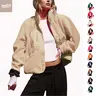YeeZaa Women's Cropped Sherpa Lined Fleece Jacket 2026 Fall Warm Button Down Fuzzy Coats Shacket Outerwear with Pockets