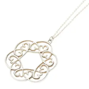 Pre-owned Tiffany & Co. Sterling Silver 925 (Ag925) Small Leather Goods Loving Heart Swirl Silver Necklace