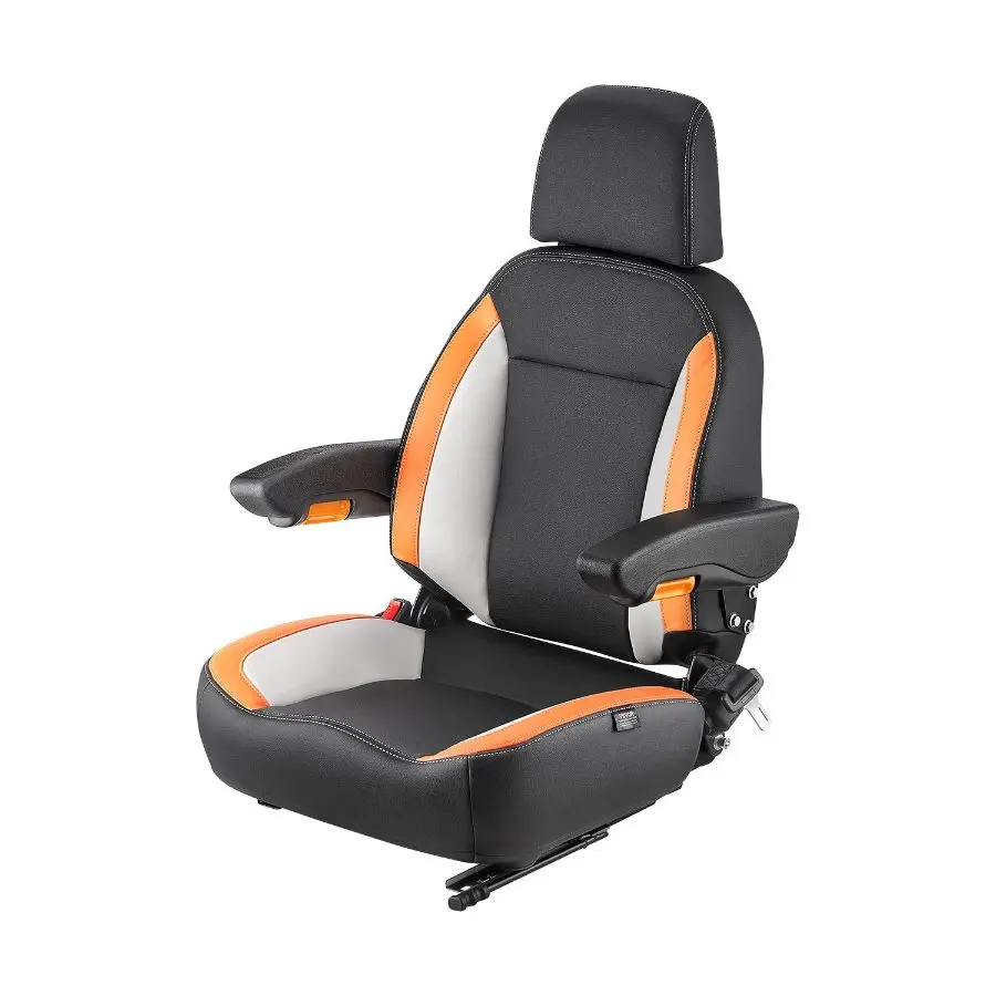 【Summerfinds】VEVOR Universal Forklift Seat, Tractor Seat with Adjustable Back, Armrest, Headrest Safety Belt, Secure Tractor Seat with Micro Switch, Ergonomic Lawnmower Seat for Skid Loader Bulldozerdealsforyoudays