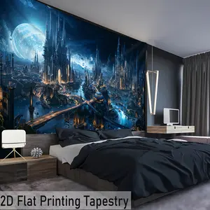 1pc Extra Large Futuristic City Tapestry - Vibrant High-Definition Digital Print, Polyester Wall Hanging for Living Room Decor, No Installation Needed, Indoor Home Decoration, Tapestry Wall Hanging
