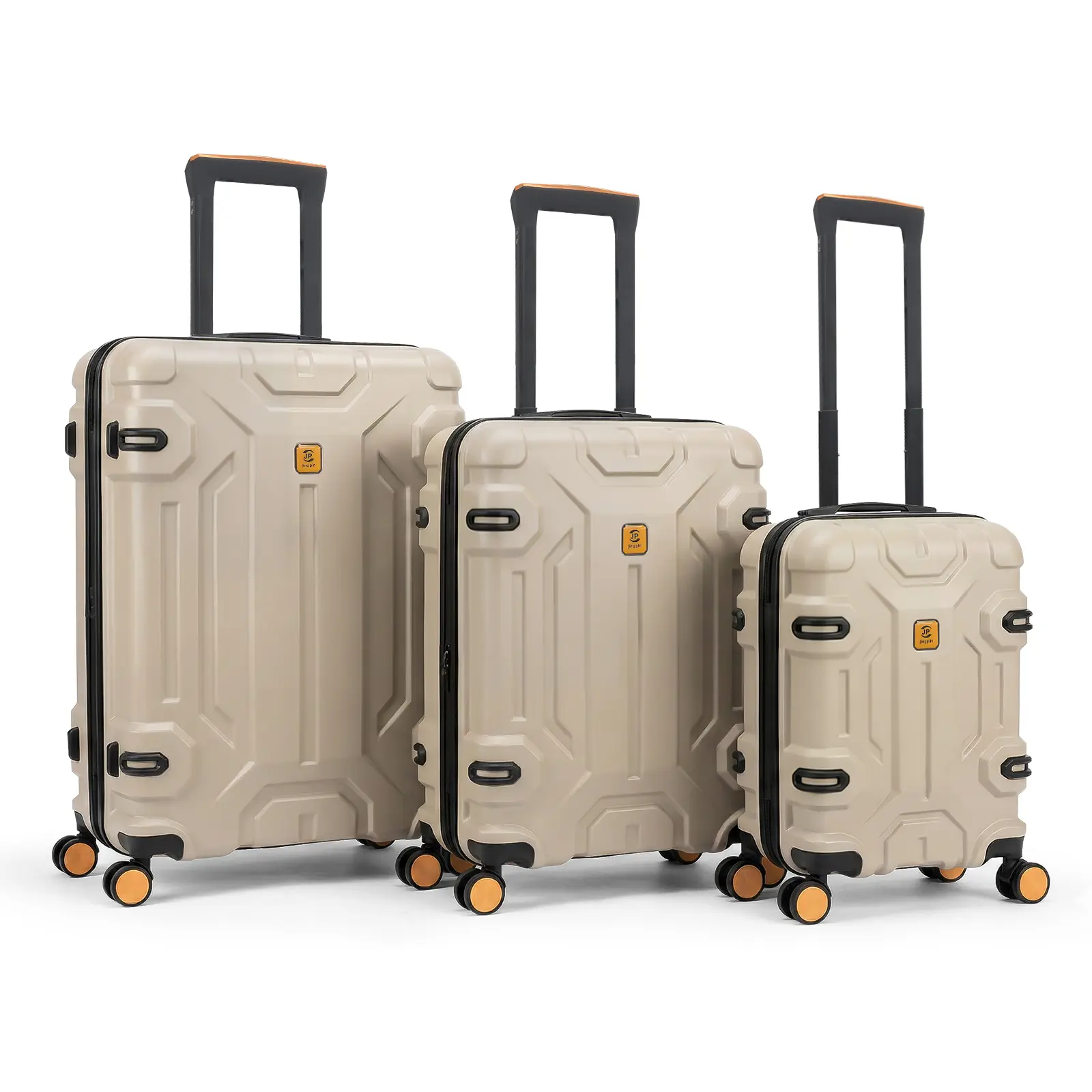 3pcs Luggage Set with Unique Corners Stripe ABS Trolley Case 20/26/30Inch Sizes Durable Fashionable TSA Lock Lightweight Travel Suitcases for Frequent Travelers Business Airplane Train Car
