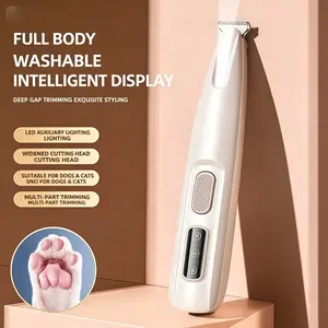 50dB Quiet Pet Micro Precision Trimmer – Waterproof Rechargeable Multifunctional Dog Cat Hair Shaver with LED Light for Paws, Eyes, Ears, Face, Buttocks, Safe for Small Dogs & Cats