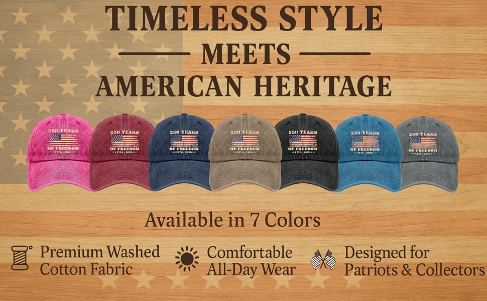 America Birthday Hat 1776 2026 250 Years Anniversary Hat for Men Low America Birthday Hat 1776 2026 250 Years Anniversary Hat for Men Low