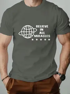 Men's Long Sleeve Slim-Fit Street Style T-Shirt, Geometric Pattern, Travel & Gym Wear, Versatile Casual Top for Daily Use