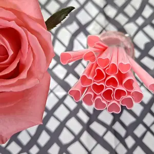 Heart-Shaped Disposable Straws, Cute Plastic Straws Individually Packaged, Galentine's Day, Cocktail Party, Birthday Party, Wedding Decor