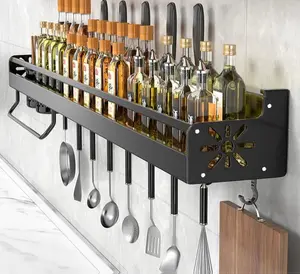 Wall-Mounted Multifunctional Kitchen Storage Rack - Durable Metal, No-Drill Installation, 21 Variations, Modern Aesthetic, Easy Access to Essentials