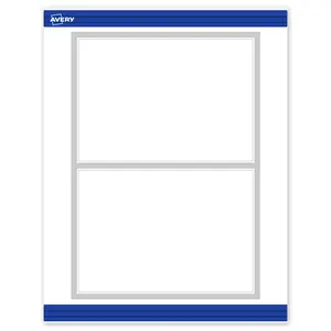 Avery Printable Rectangle Invitation Cards with Sure Feed Technology, Pre-Printed Silver Mirror Metallic Design, Matte White, 5" x 7", Laser & Inkjet Compatible, 20 Total