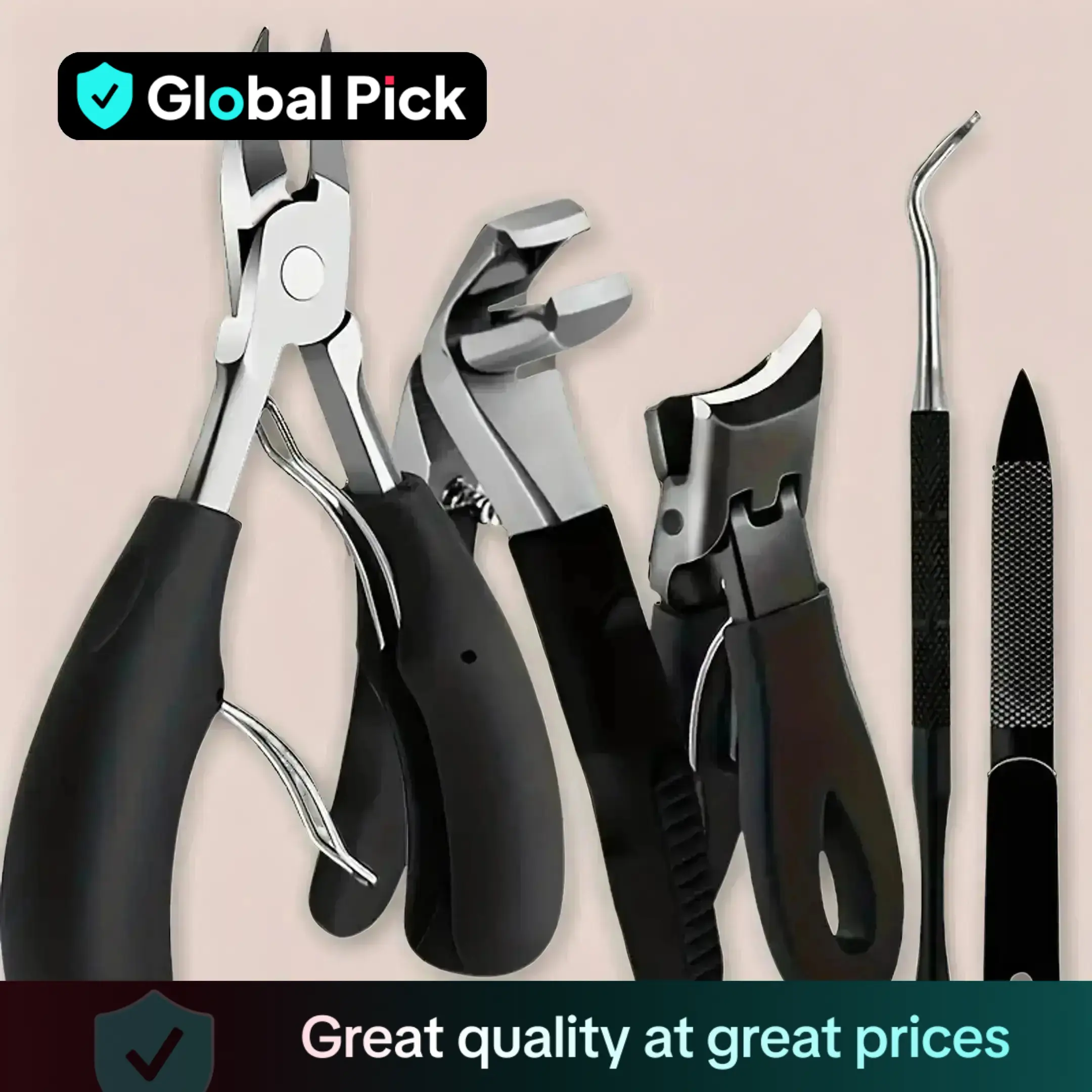 Professional Nail Clipper Set, 5pcs/set Stainless Steel Manicure Kit, Sharp Nail Clippers & Nail File & Nail Pliers, Manicure & Pedicure Tool for Home