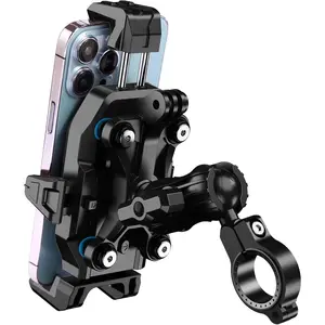 Phone Mount Anti-Vibration with 4 Shock Absorbers, Universal 22-32mm Handlebar Fit for Bikes//EBikes, 720? Adjustable Heavy-Duty Phone Holder for / 5.6"-7.4" Phones