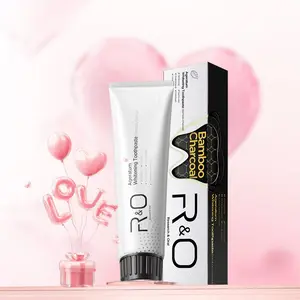 R&O Brightening Fresh Breath with Bamboo Charcoal, Oral Care Toothpaste for Adults, Deep Cleaning Toothpaste, 3.53 oz Super Whitening Toothpaste