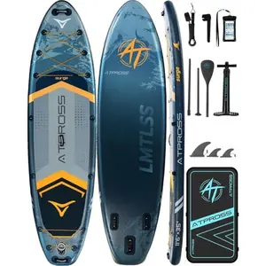 [Spring Glow Up] 11'6"×35" Inflatable Stand Up Paddle Board, 450LBS Capacity, Premium SUP for Paddling, Fishing & Yoga, Wide Non-Slip Deck, Double-Ended Paddle & Two-Way Pump & Full Accessories