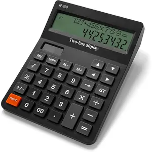 Calculators Desktop, Desk Calculator with Large 2 Line Display, Basic Calculator with Big Button, 4 Function Calculator for Business, Students, Office Supplies (Black)