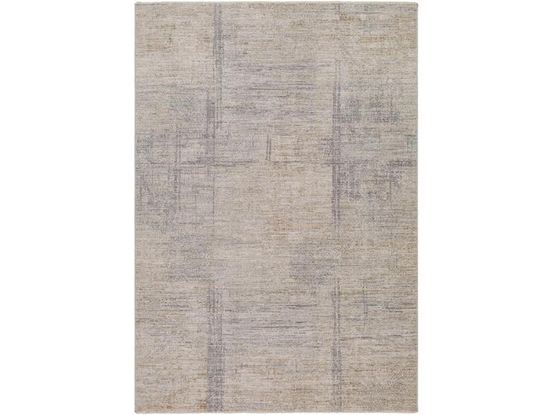 Livabliss AVT2361-710RD 7'10"x7'10" Round Decorative Rug, Machine-Woven Polyester Face with Cotton Backing, Avant Garde Modern Design, Fringe Detail, Charcoal Indoor Living Room Rug