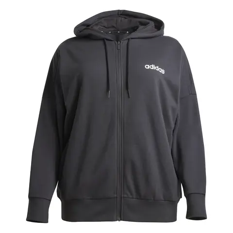 adidas Womens Essentials Linear Full-Zip French Terry Hoodie Casual Outerwear Casual - Black